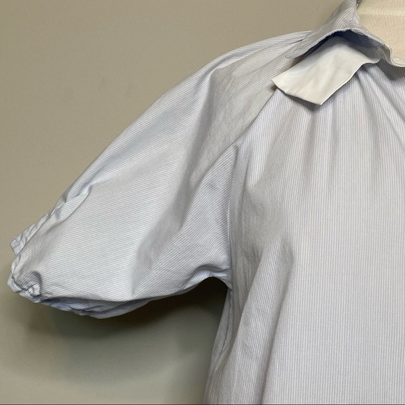 Sibel Saral Blue and White Puff Sleeve Tunic Blouse, size XS - Picture 3 of 16